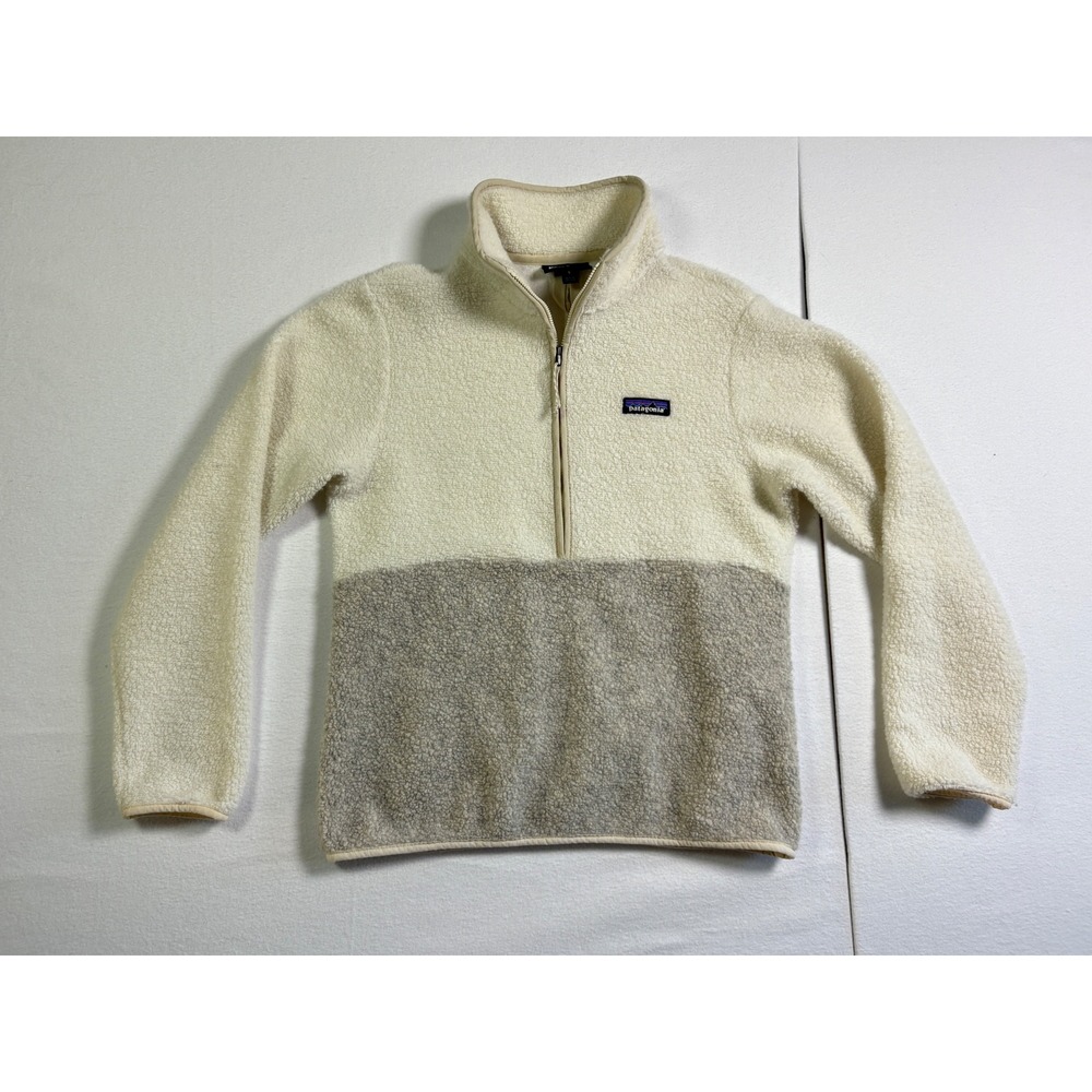 Patagonia Woolyester Fleece Quarter Zip Pullover Pelican Forge Grey Womens Small